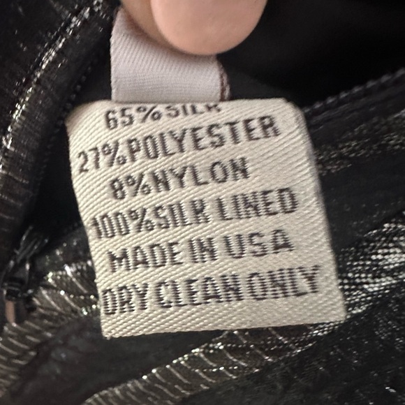 Lela Rose black/metallic silver braided organza halter sheath cocktail dress - 6 - Picture 10 of 11